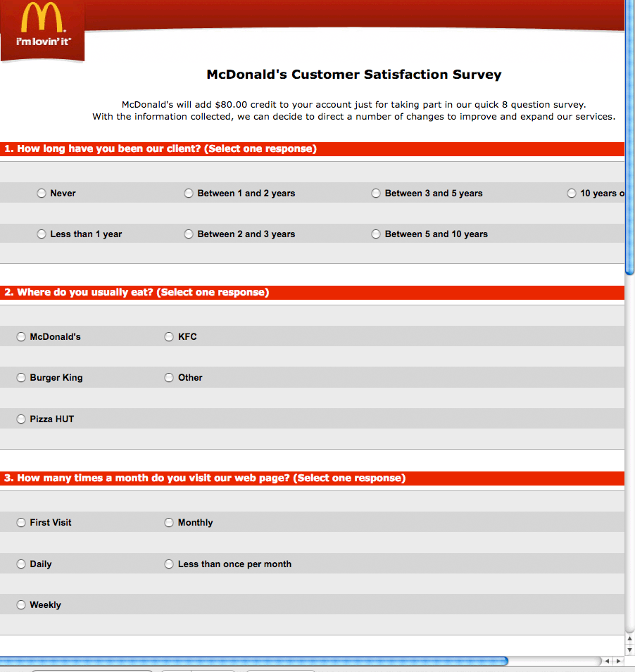 Questionnaire for mcd